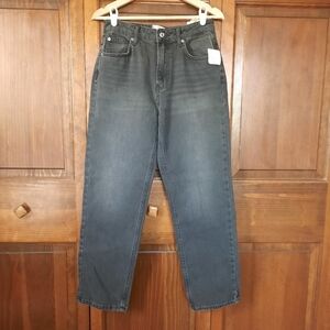 NWT We The Free The Pacifica High Rise Slim Straight Leg Worn Black Jean Size 28
